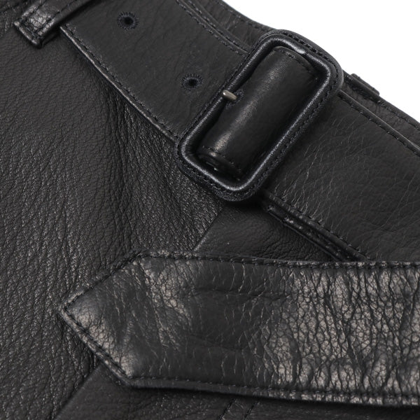 GOAT LEATHER BELTED 5P PANTS