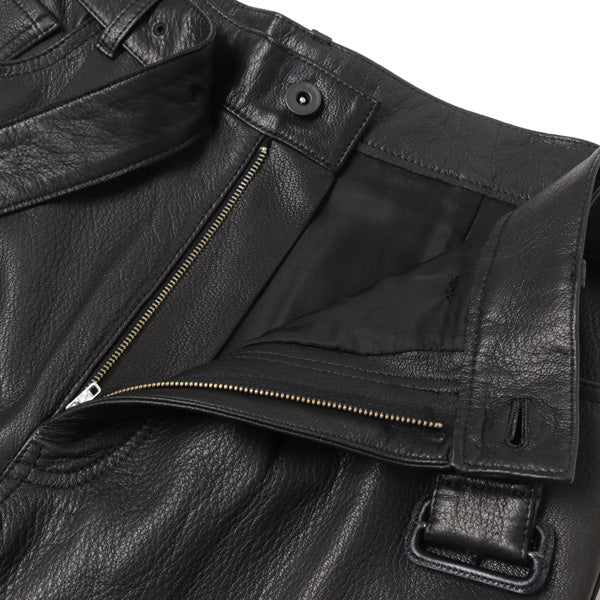 GOAT LEATHER BELTED 5P PANTS