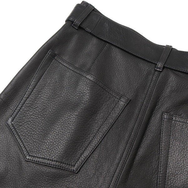 GOAT LEATHER BELTED 5P PANTS