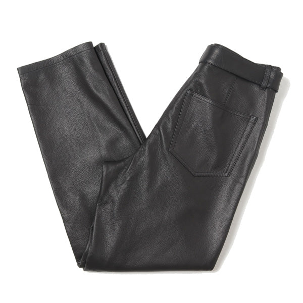 GOAT LEATHER BELTED 5P PANTS