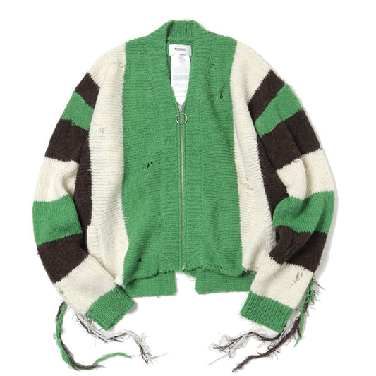 ZIP UP STRIPE CARDIGAN