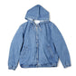 DENIM HOODED ZIP BLOUSON