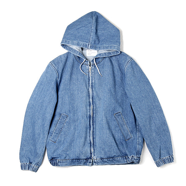 DENIM HOODED ZIP BLOUSON