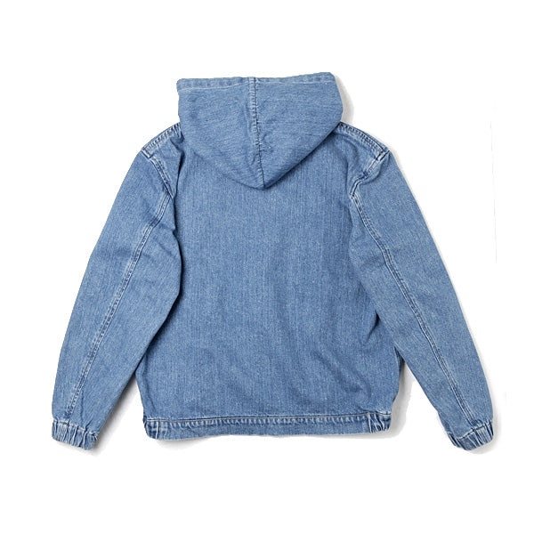 DENIM HOODED ZIP BLOUSON