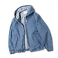 DENIM HOODED ZIP BLOUSON