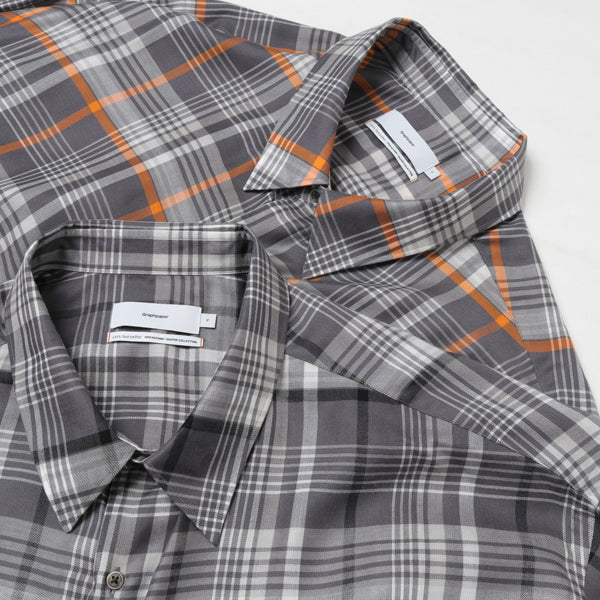 グラフペーパーTencel Check Shirt 正し Dress チェックワンピ