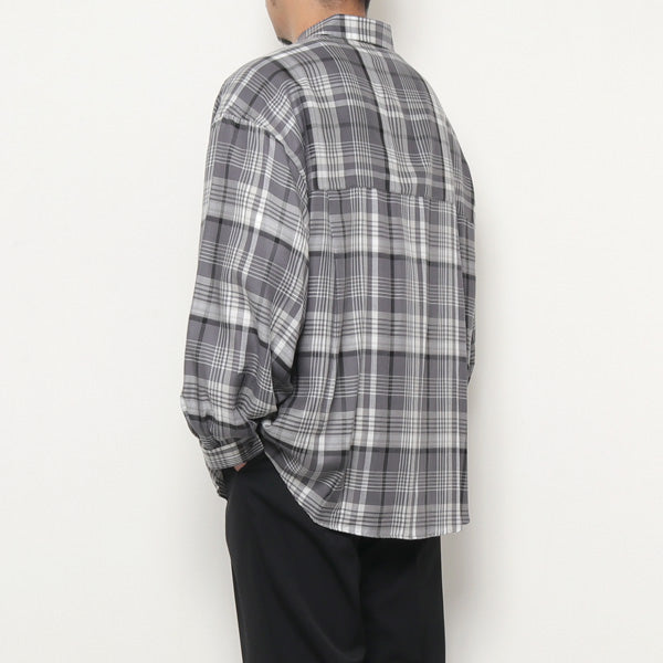 Tencel Check Regular Collar Big Shirt GM   Graphpaper