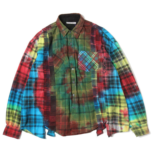 Flannel Shirt - 7 Cuts Wide Shirt / Tie Dye