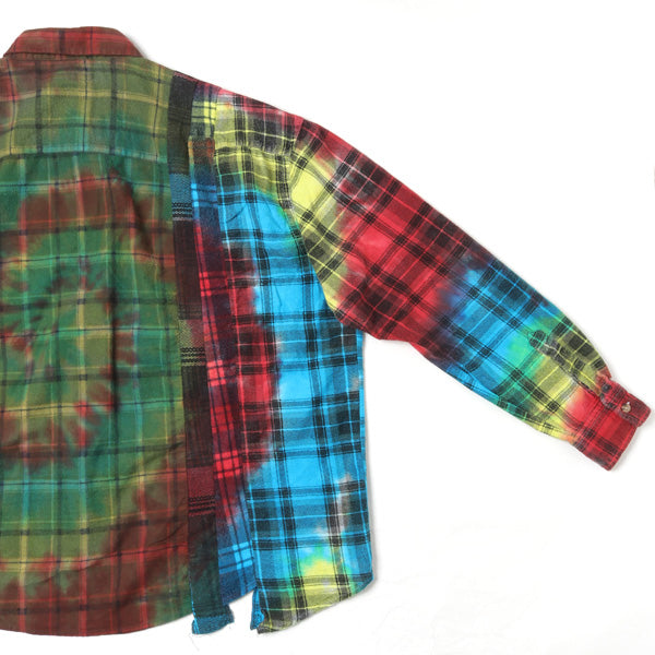 Flannel Shirt - 7 Cuts Wide Shirt / Tie Dye