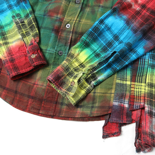 Flannel Shirt - 7 Cuts Wide Shirt / Tie Dye