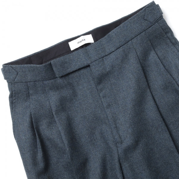 OFFICER PANTS 2TUCK WIDE WOOL SOFT SERGE