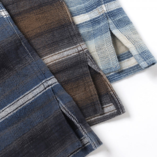 WORKER L/S SHIRT COTTON TWILL OMBRE PLAID