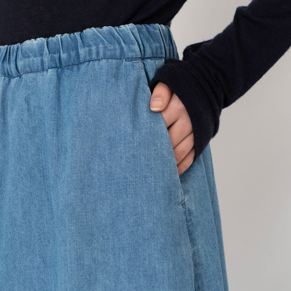 Light Denim Wrap Skirt