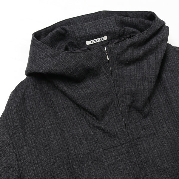 BLUEFACED WOOL DOUBLE CLOTH ZIP HOODIE