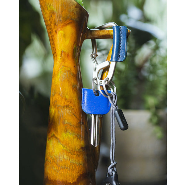 CARABINER KEY RING OILED COW LEATHER