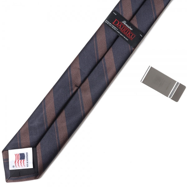 Regimental Silk Tie with Money Clip