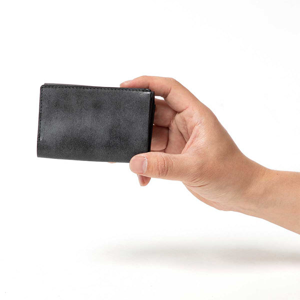 TRIFOLD COMPACT WALLET OILED COW LEATHER