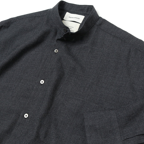 COMFORT FIT BANDCOLLAR SHIRT SUPER120s WOOLVIYELLA