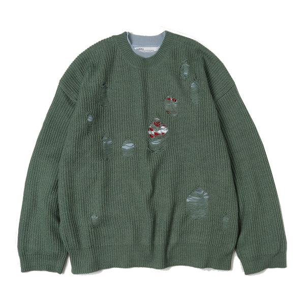 Layered Damage Knit