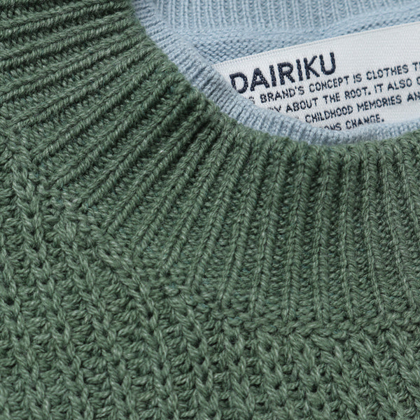 dairiku layered damage knit green