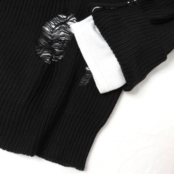 Layered Damage Knit