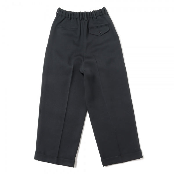 PLEATED WIDE TROUSERS ORGANIC WOOL TAXEED CLOTH