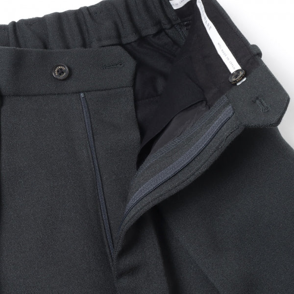 PLEATED WIDE TROUSERS ORGANIC WOOL TAXEED CLOTH