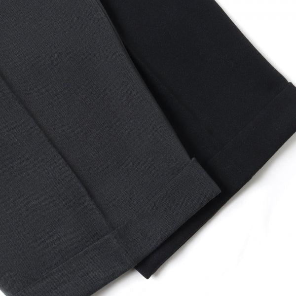 PLEATED WIDE TROUSERS ORGANIC WOOL TAXEED CLOTH