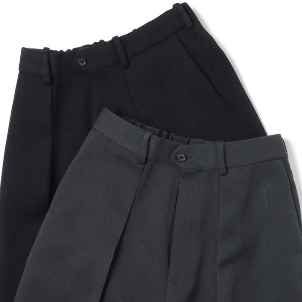 PLEATED WIDE TROUSERS ORGANIC WOOL TAXEED CLOTH