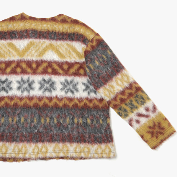 Crewneck Cardigan - Fair Isle Mohair