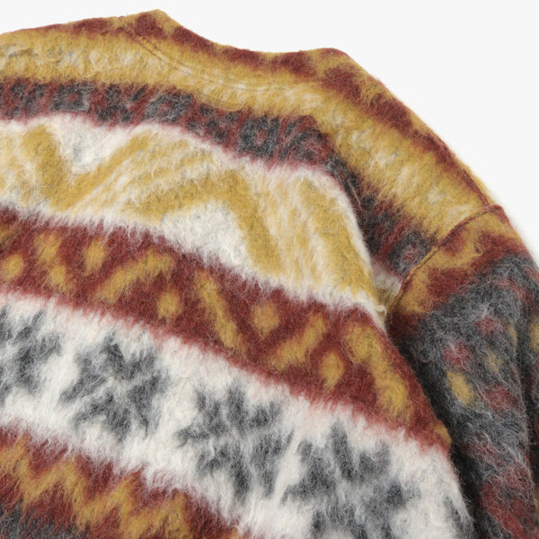 Crewneck Cardigan - Fair Isle Mohair