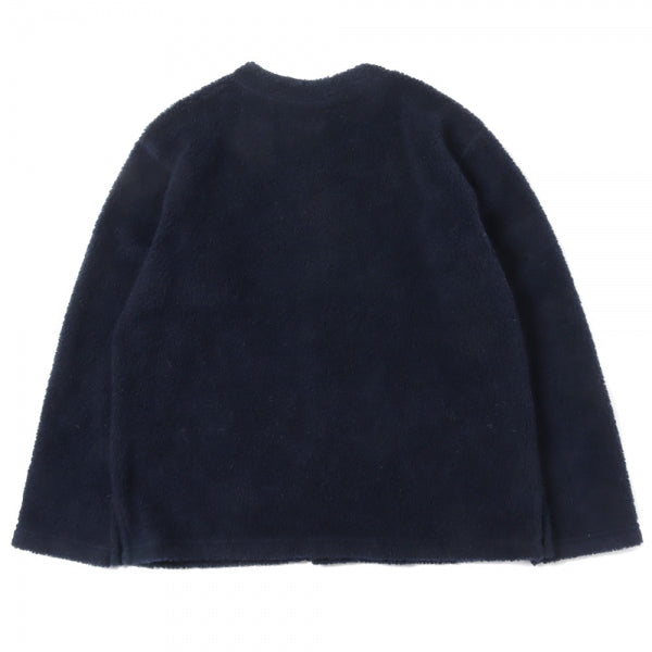 Knit Cardigan - Wool Poly Shaggy Knit