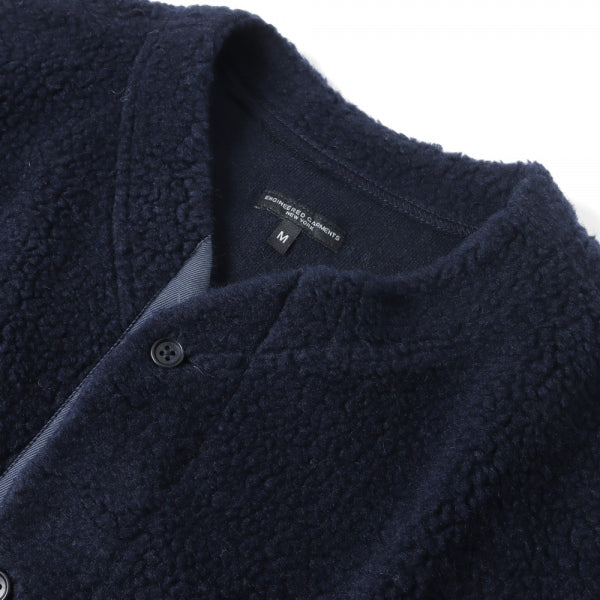 Knit Cardigan - Wool Poly Shaggy Knit