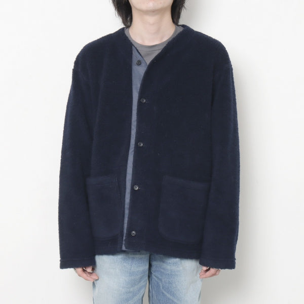 Knit Cardigan - Wool Poly Shaggy Knit