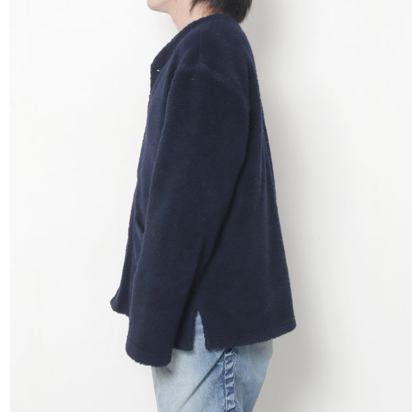 Knit Cardigan - Wool Poly Shaggy Knit