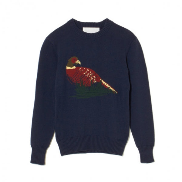 BIRD PATTERN INTERSIA ROUND NECK KNIT