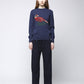 BIRD PATTERN INTERSIA ROUND NECK KNIT