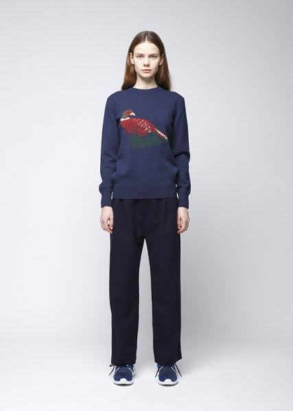 BIRD PATTERN INTERSIA ROUND NECK KNIT