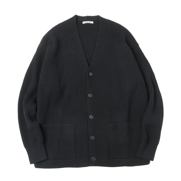 SUPER FINE WOOL RIB KNIT BIG CARDIGAN