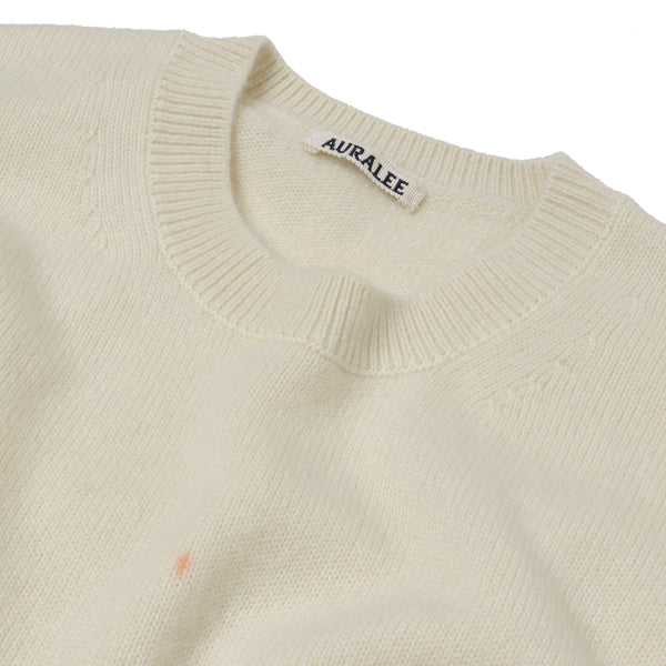 WHITE BABY CASHMERE HAND PAINTED KNIT P/O