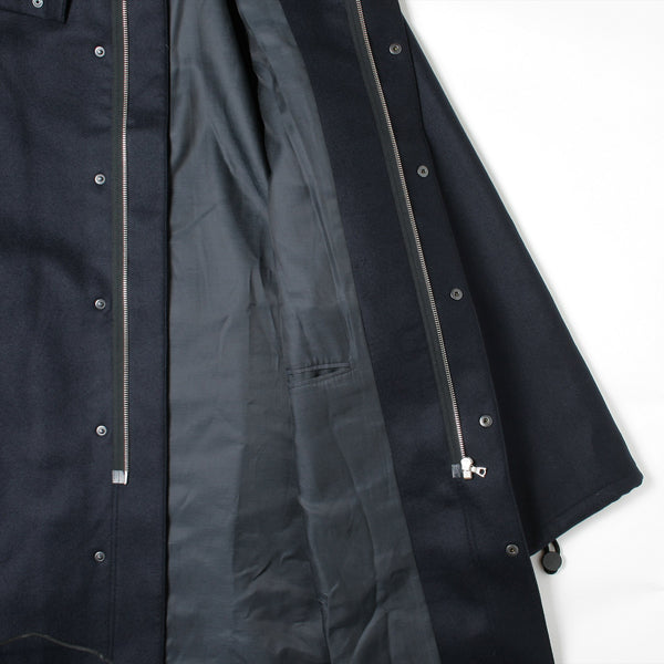 LIGHT MELTON LONG HOODED COAT
