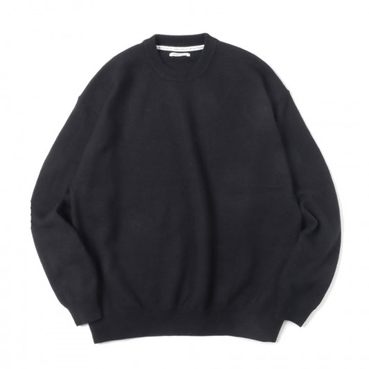 FELTED MERINO WOOL CREW NECK KNIT