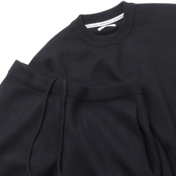 FELTED MERINO WOOL CREW NECK KNIT