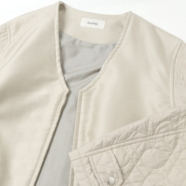 Quilting Sleeve Zip Blouson