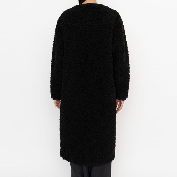 Wool Boa Fleece Field Long Coat