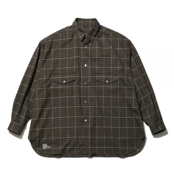 WOOLY STRETCH TAB-COLLAR SHIRT