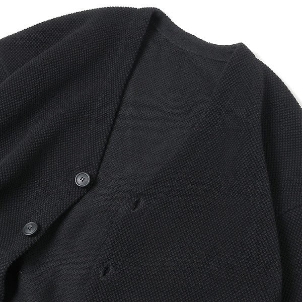 Moss stitch V/N cardigan(BLACK)