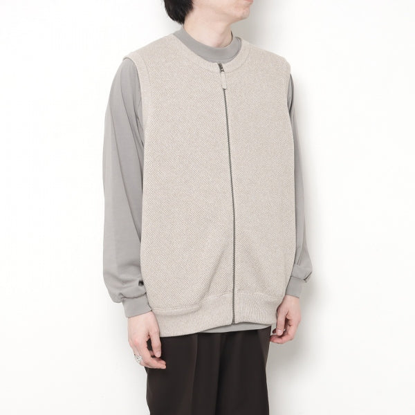 Moss Stitch Zip Vest (2201-003) | crepuscule / トップス (MEN