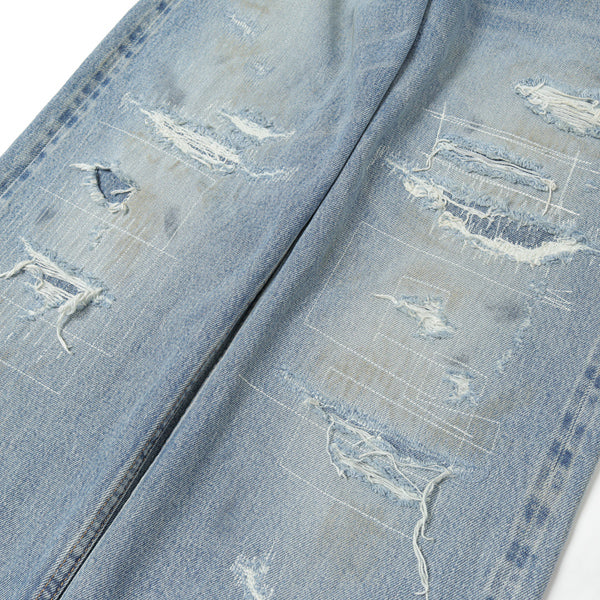 Repair Straight Denim Pants