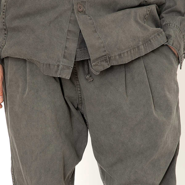 ARTISAN EASY PANTS COTTON TWILL CHARCOAL DYED